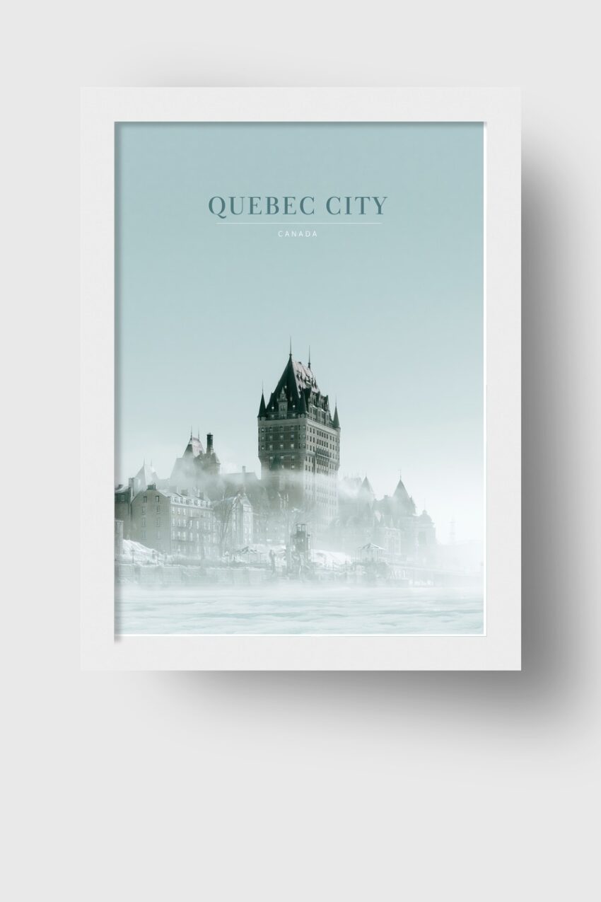 Fotografie Poster Quebec Stadt Schloss Nebel Kühl