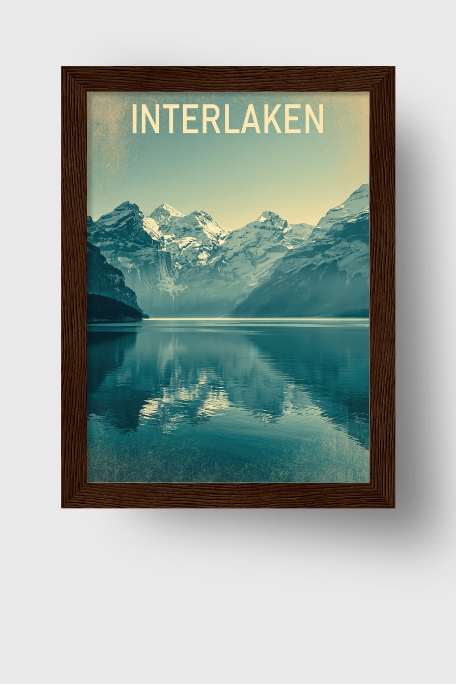 Fotografie Poster Berge See Spiegelung blau weiß