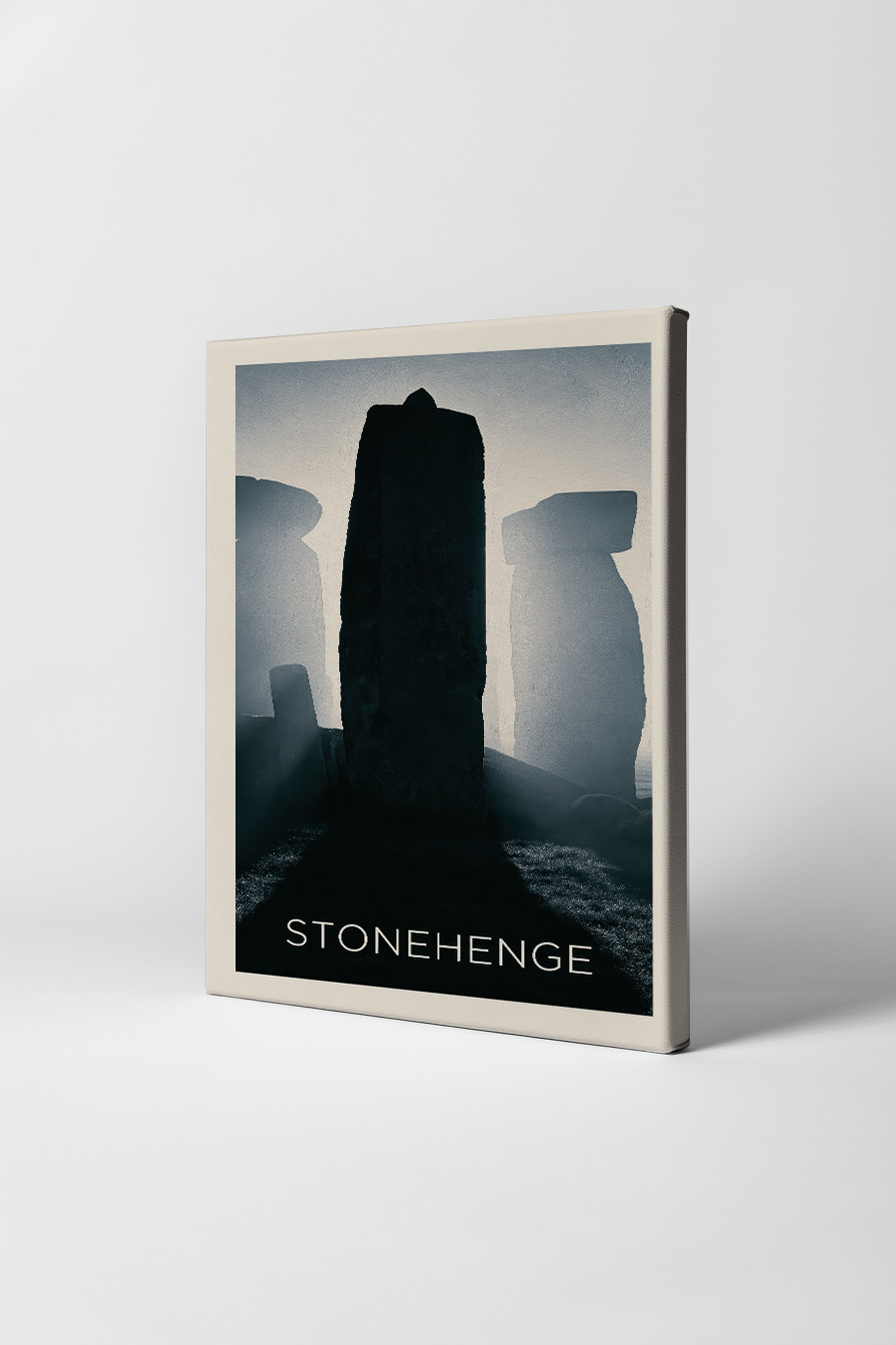 Fotografie Poster Steinmonument Dämmerung Schattenriss