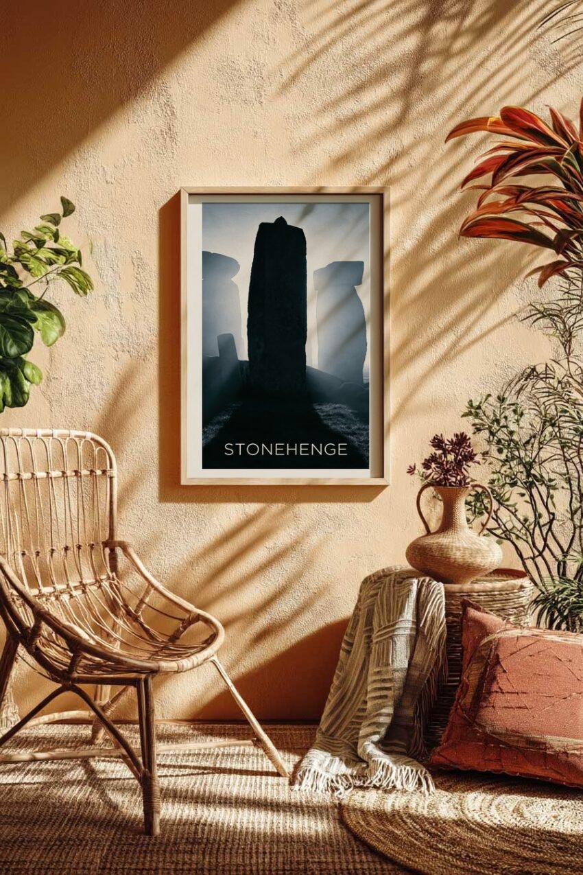 Fotografie Poster Steinmonument Dämmerung Schattenriss