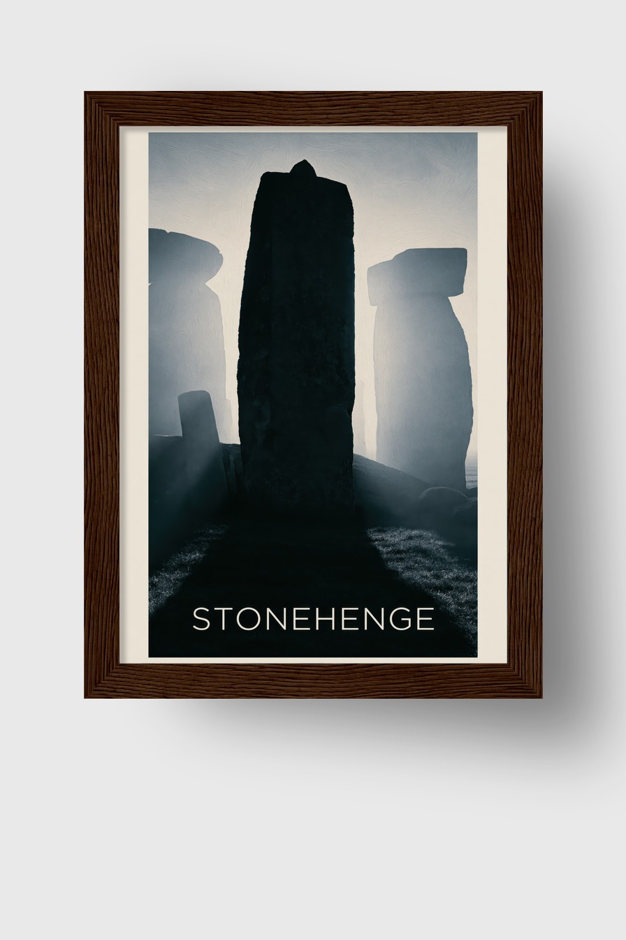 Fotografie Poster Steinmonument Dämmerung Schattenriss