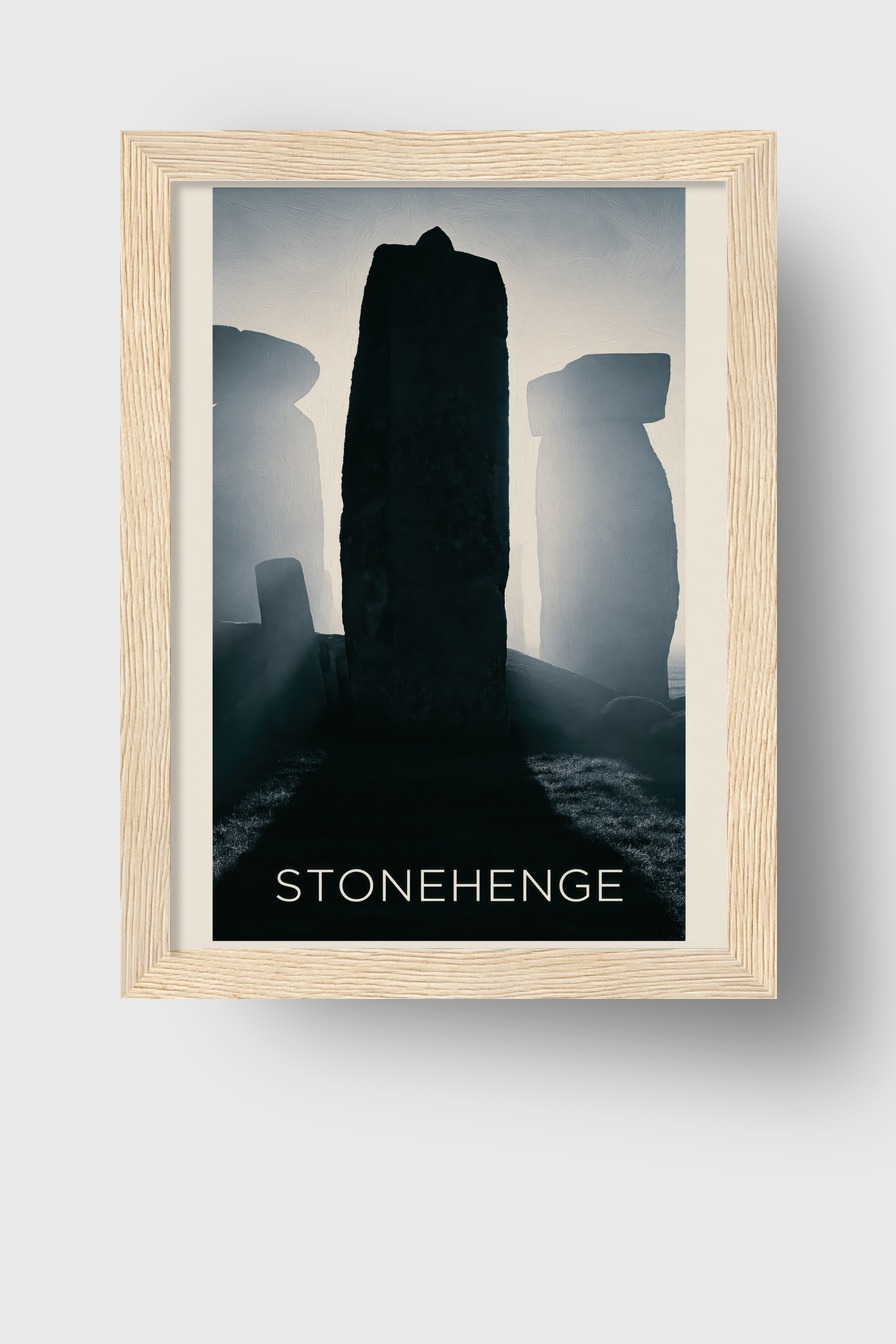 Fotografie Poster Steinmonument Dämmerung Schattenriss