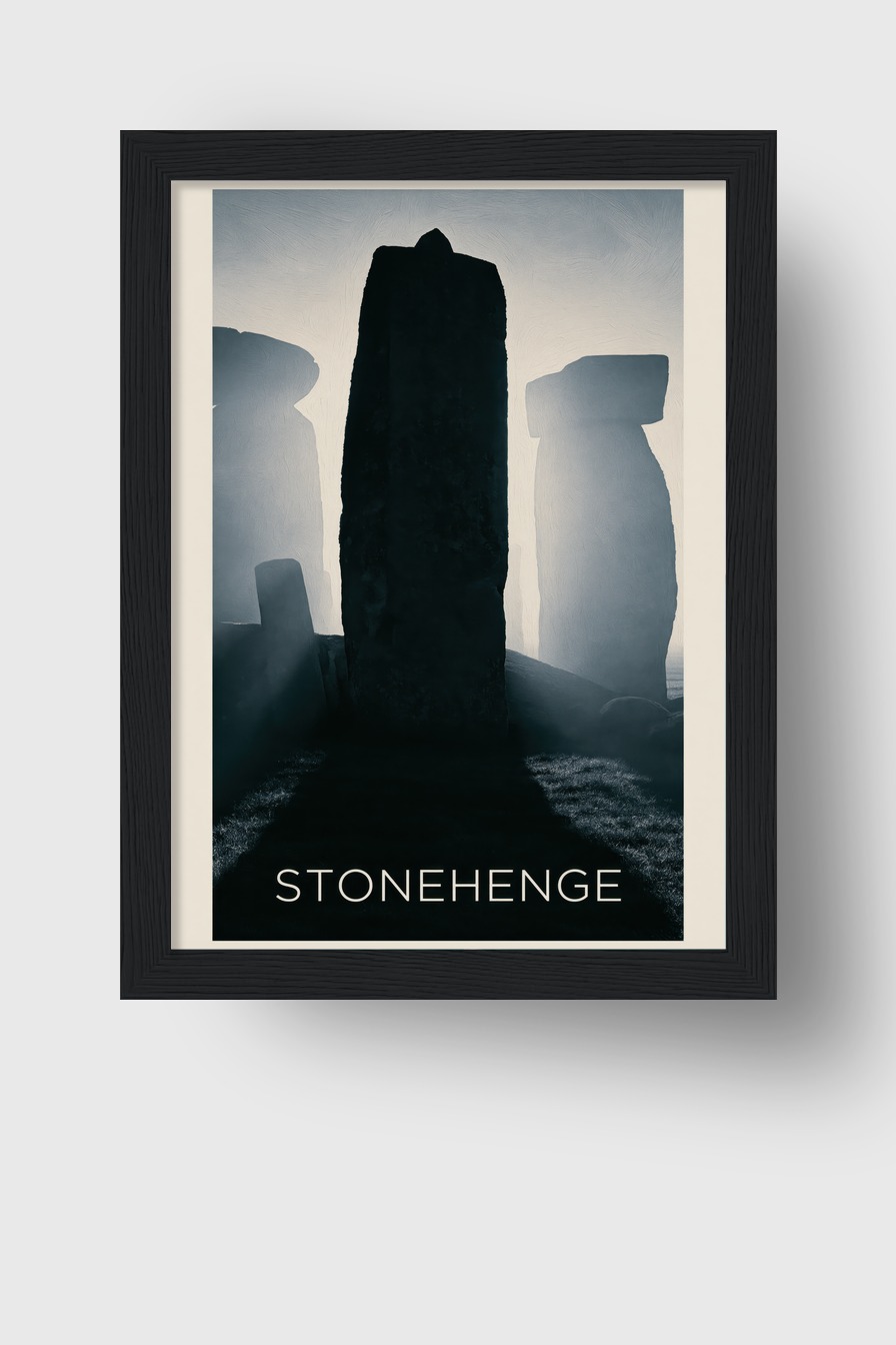 Fotografie Poster Steinmonument Dämmerung Schattenriss