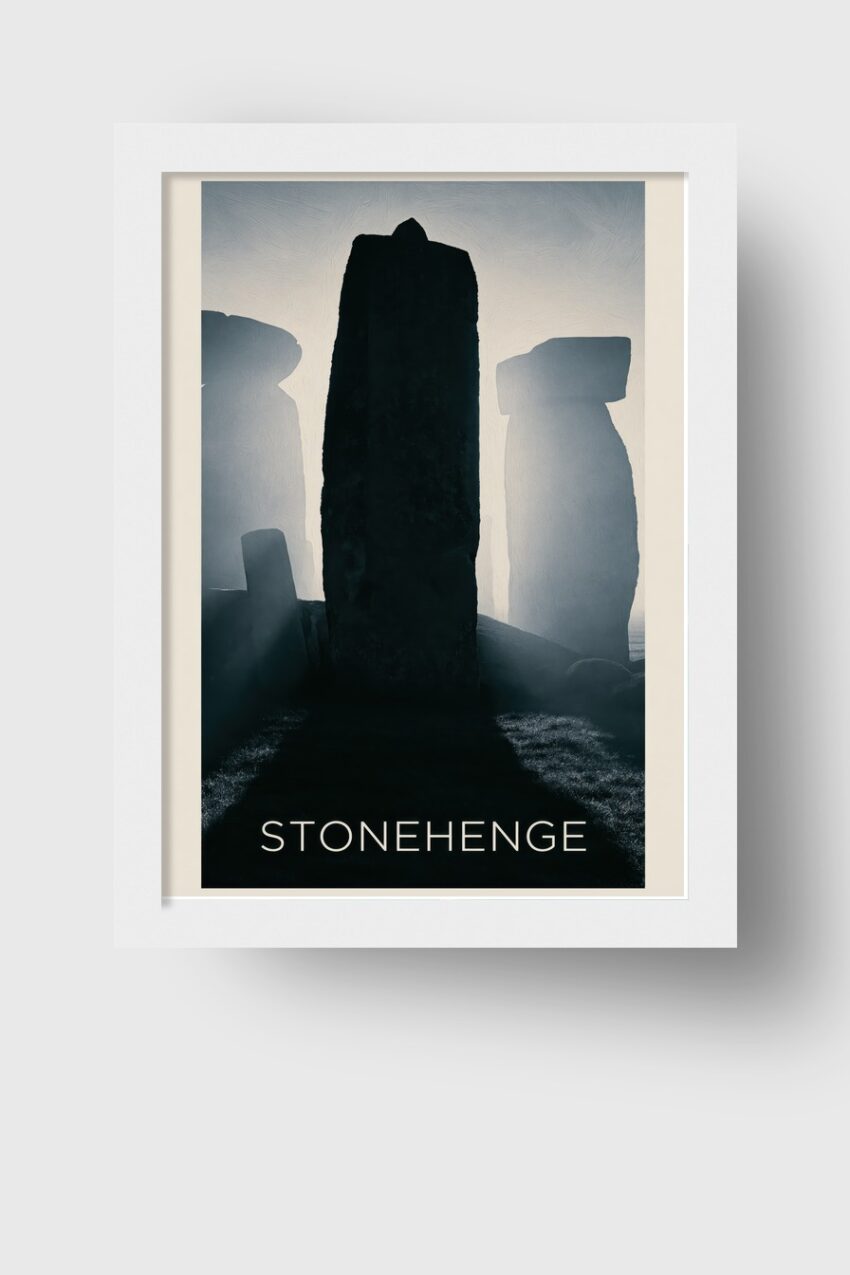 Fotografie Poster Steinmonument Dämmerung Schattenriss