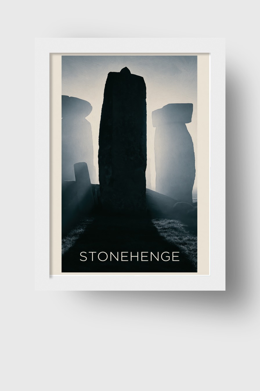 Fotografie Poster Steinmonument Dämmerung Schattenriss