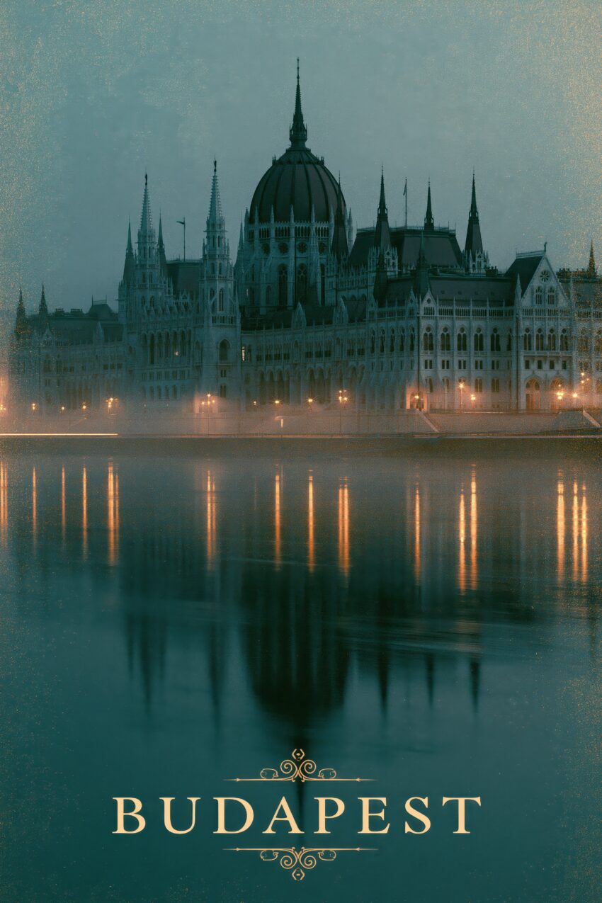Fotografie Poster Parlament bei Nebel Beleuchtung Spiegelung
