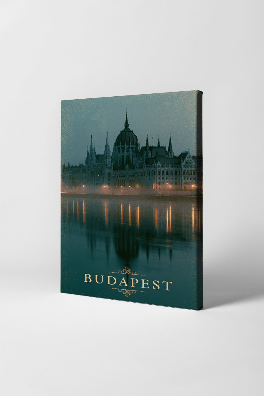 Fotografie Poster Parlament bei Nebel Beleuchtung Spiegelung
