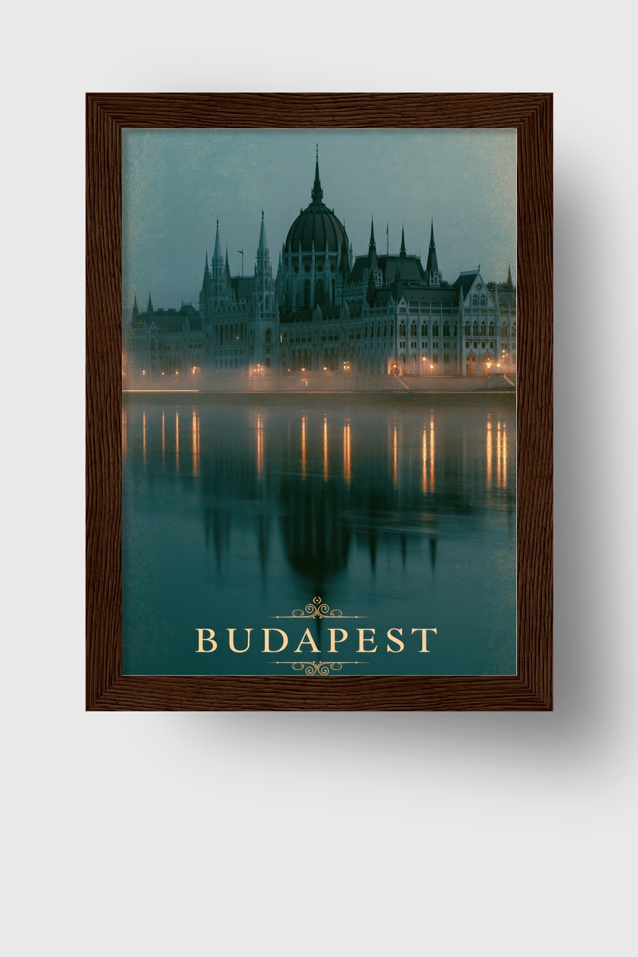 Fotografie Poster Parlament bei Nebel Beleuchtung Spiegelung