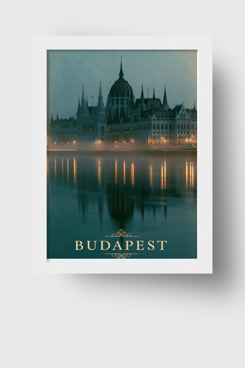 Fotografie Poster Parlament bei Nebel Beleuchtung Spiegelung