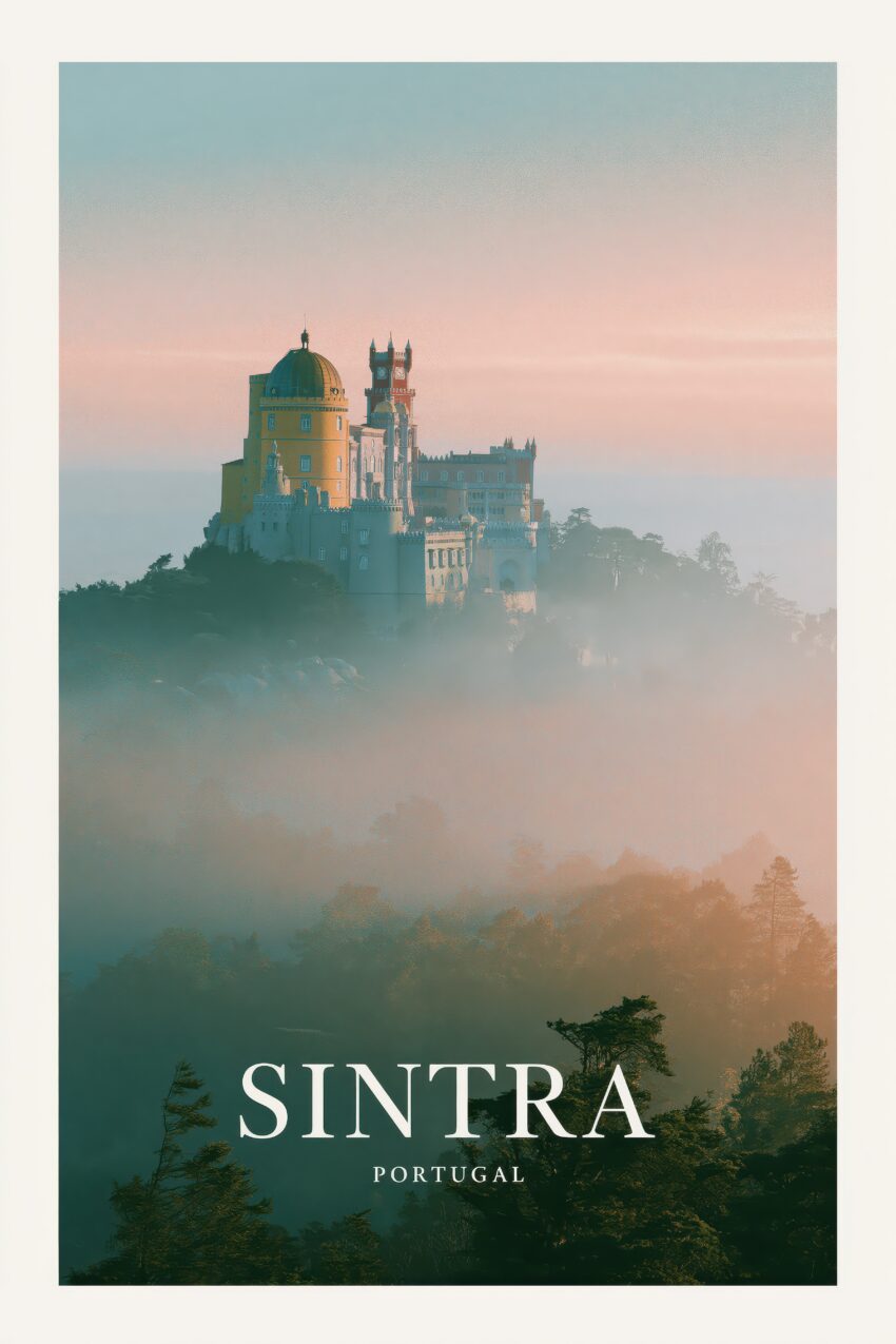 Fotografie Poster Pena Palast Nebel Portugal