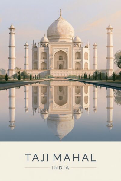 Taj Mahal Spiegelung Gerahmt
