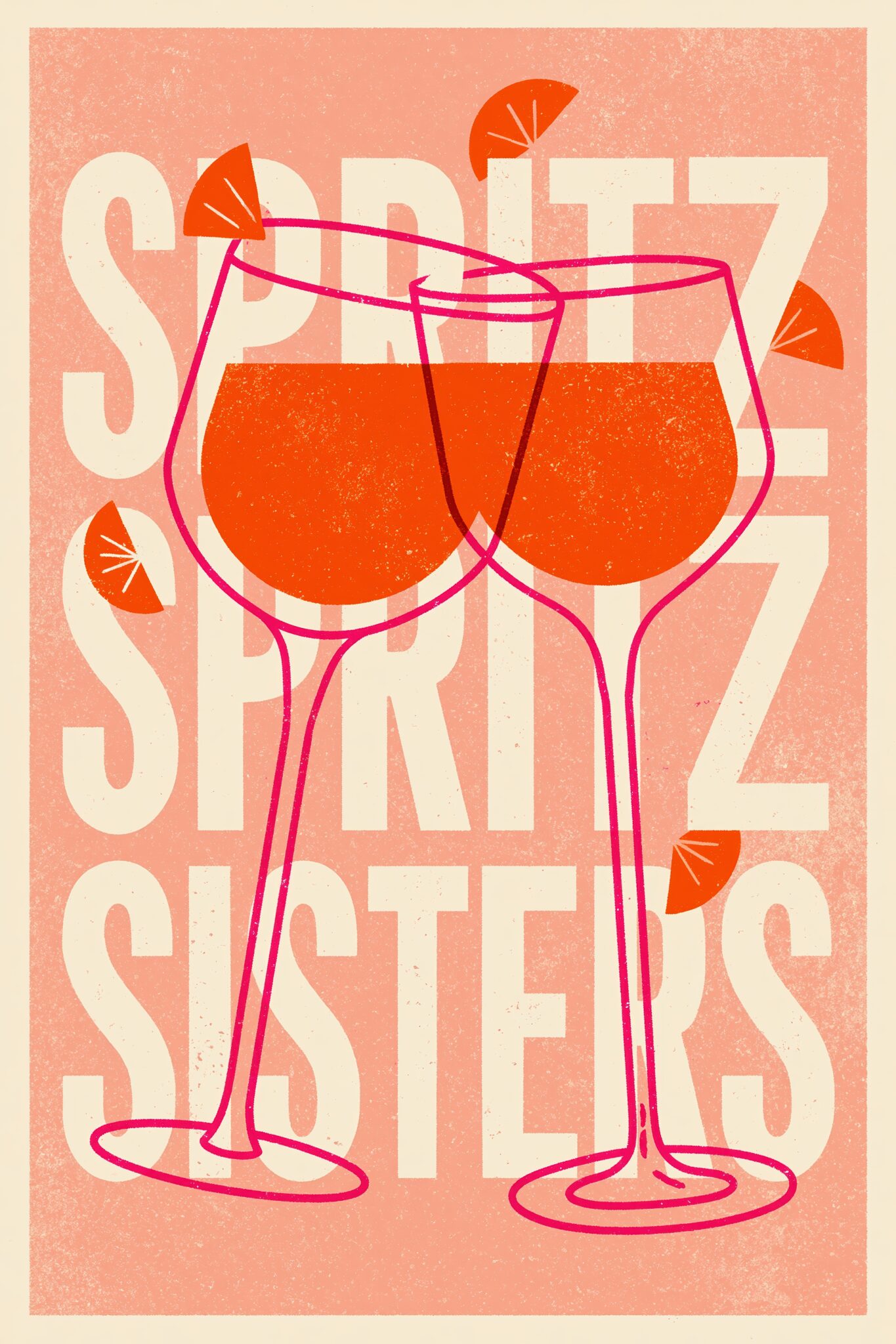 Grafik Poster Spritz orange Zitronenscheibe minimalistisches Design