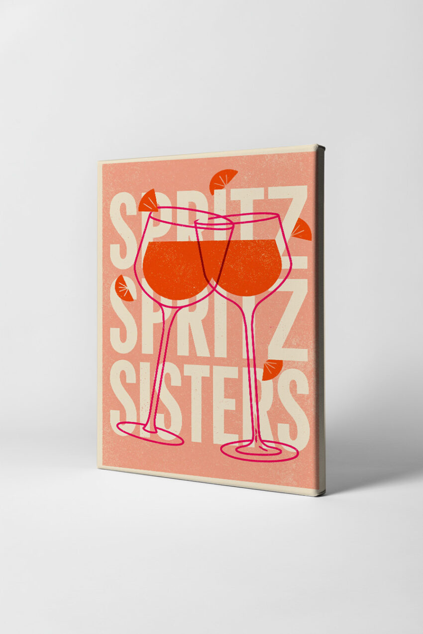 Grafik Poster Spritz orange Zitronenscheibe minimalistisches Design
