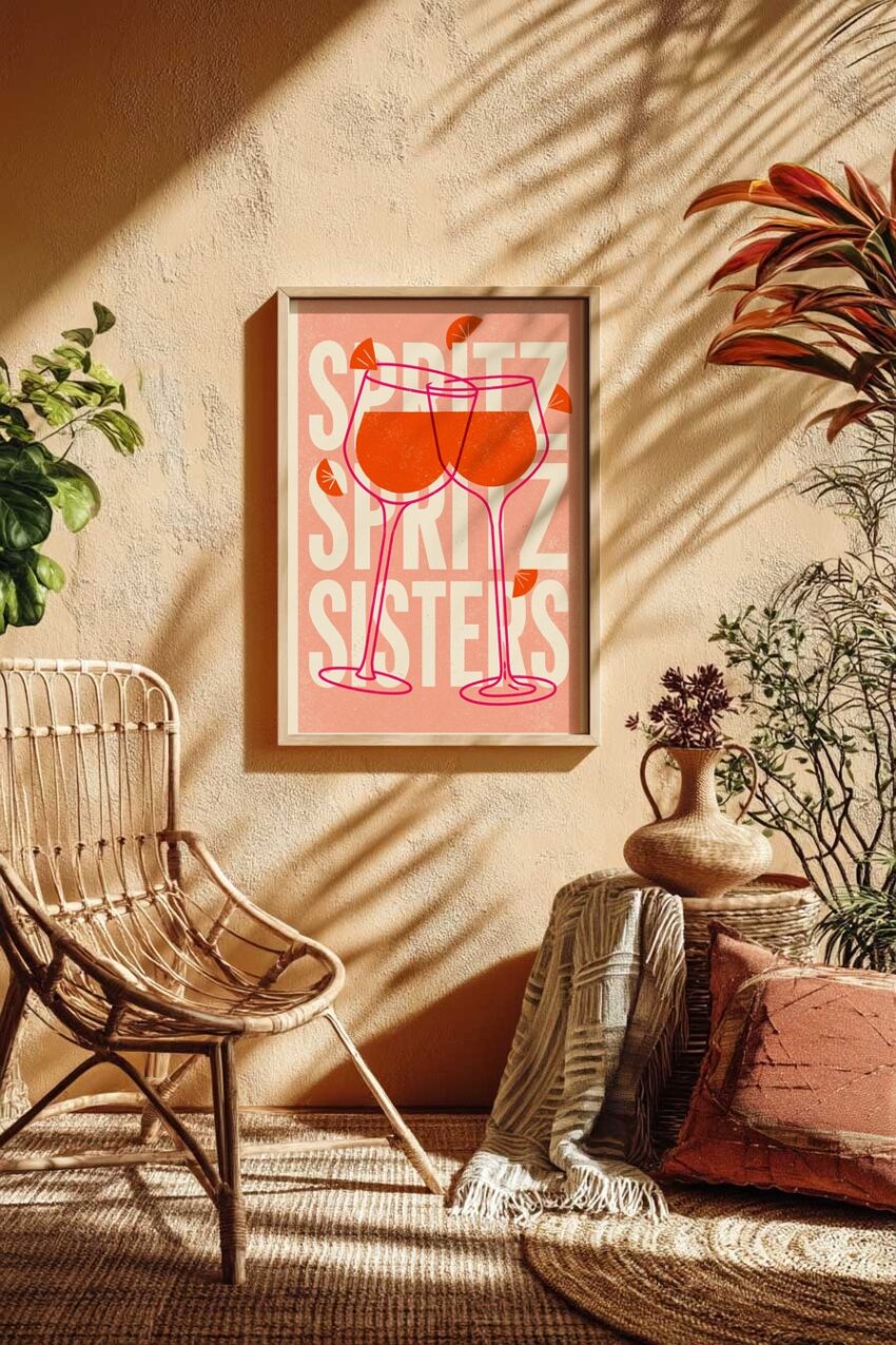 Grafik Poster Spritz orange Zitronenscheibe minimalistisches Design