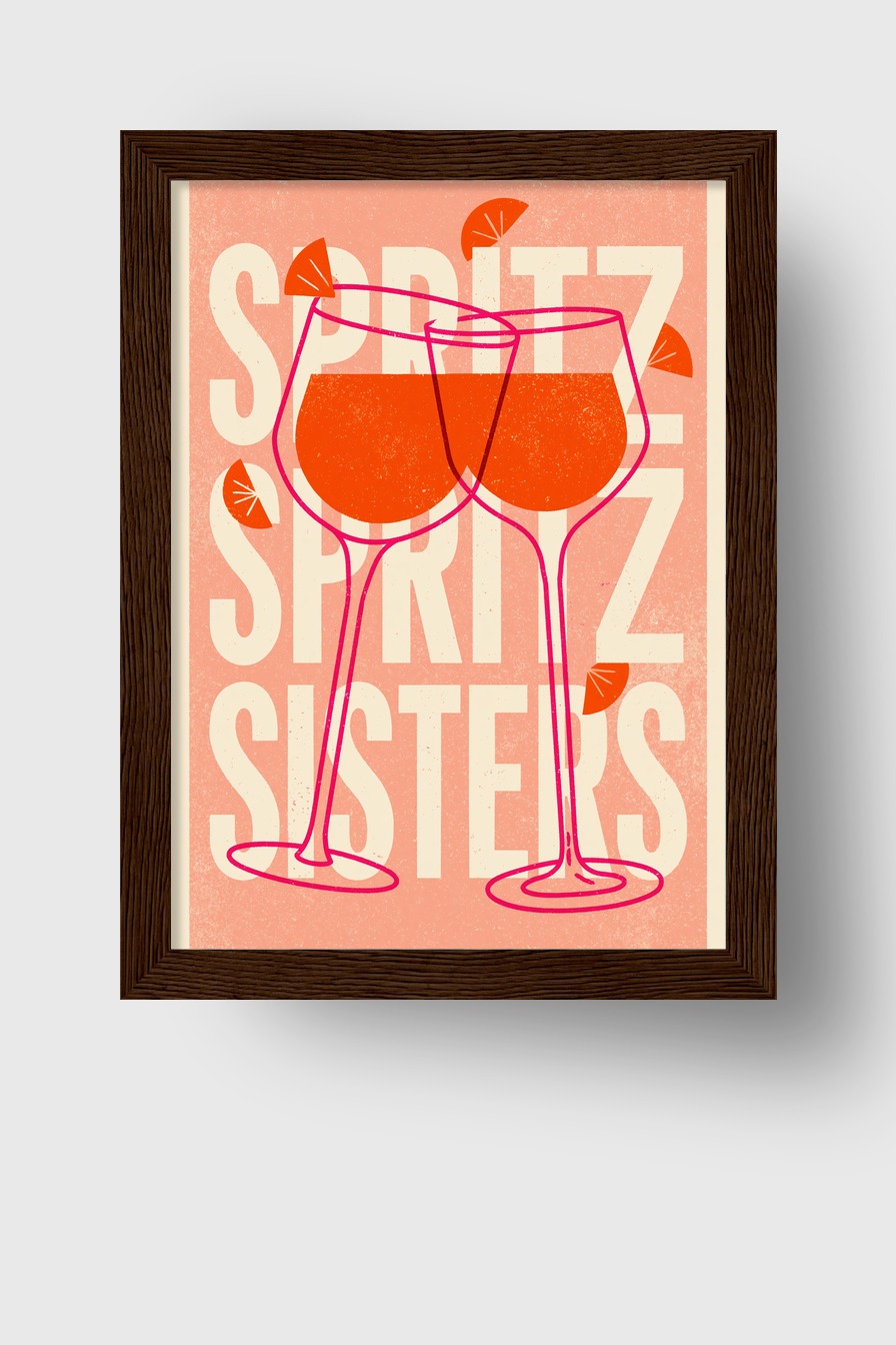 Grafik Poster Spritz orange Zitronenscheibe minimalistisches Design