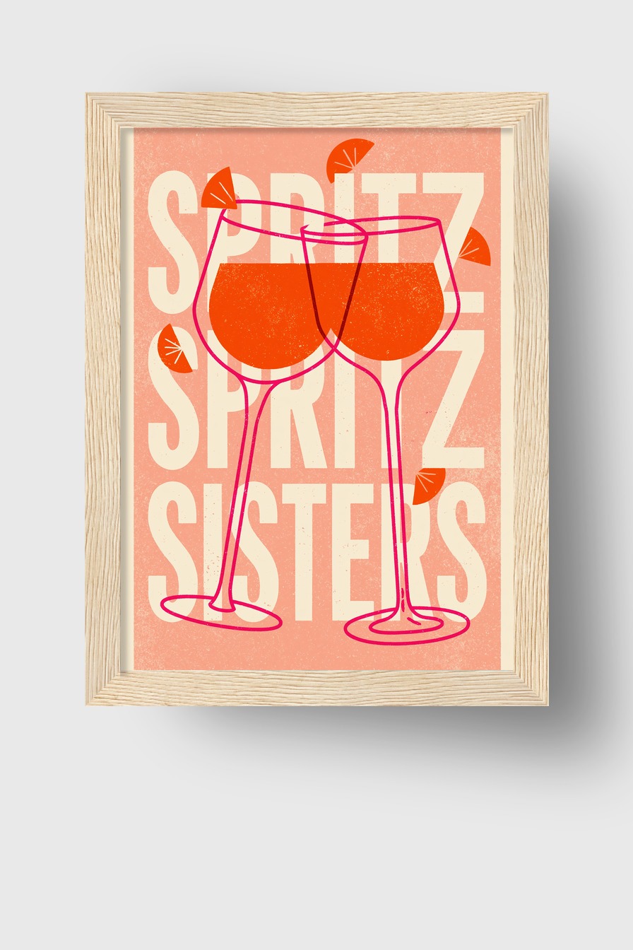 Grafik Poster Spritz orange Zitronenscheibe minimalistisches Design