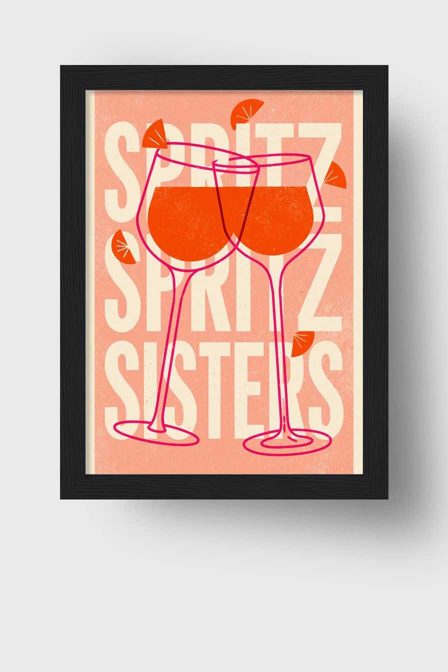 Grafik Poster Spritz orange Zitronenscheibe minimalistisches Design