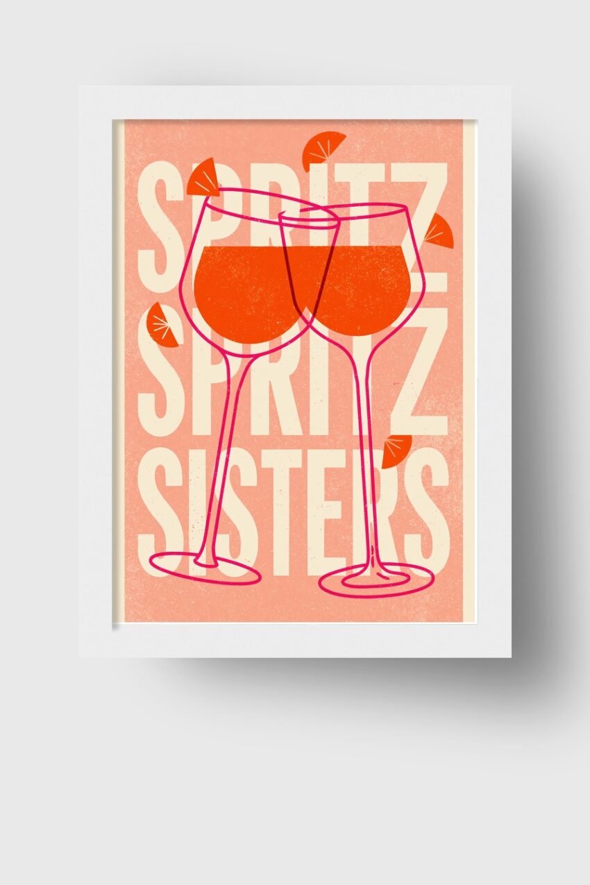 Grafik Poster Spritz orange Zitronenscheibe minimalistisches Design