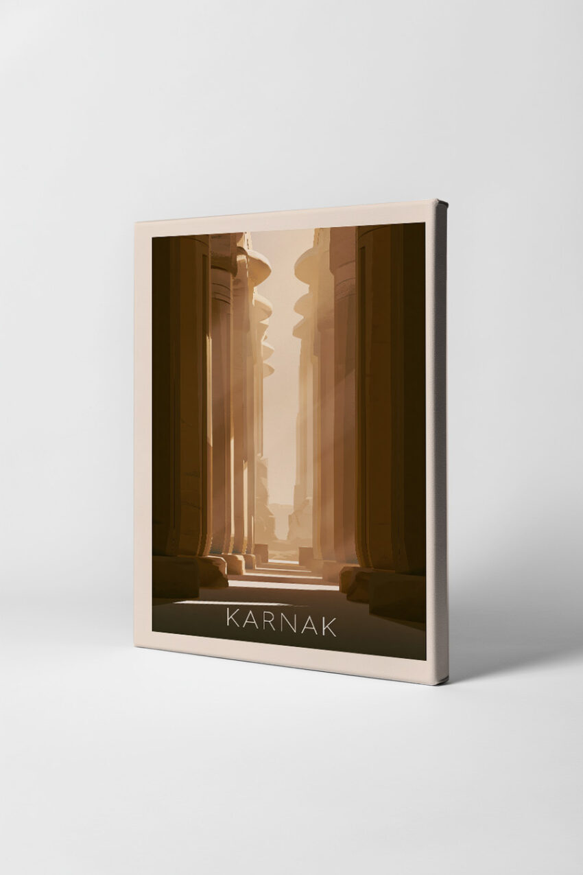 Digitale Kunst Poster Karnak Säulen warm Licht Schatten