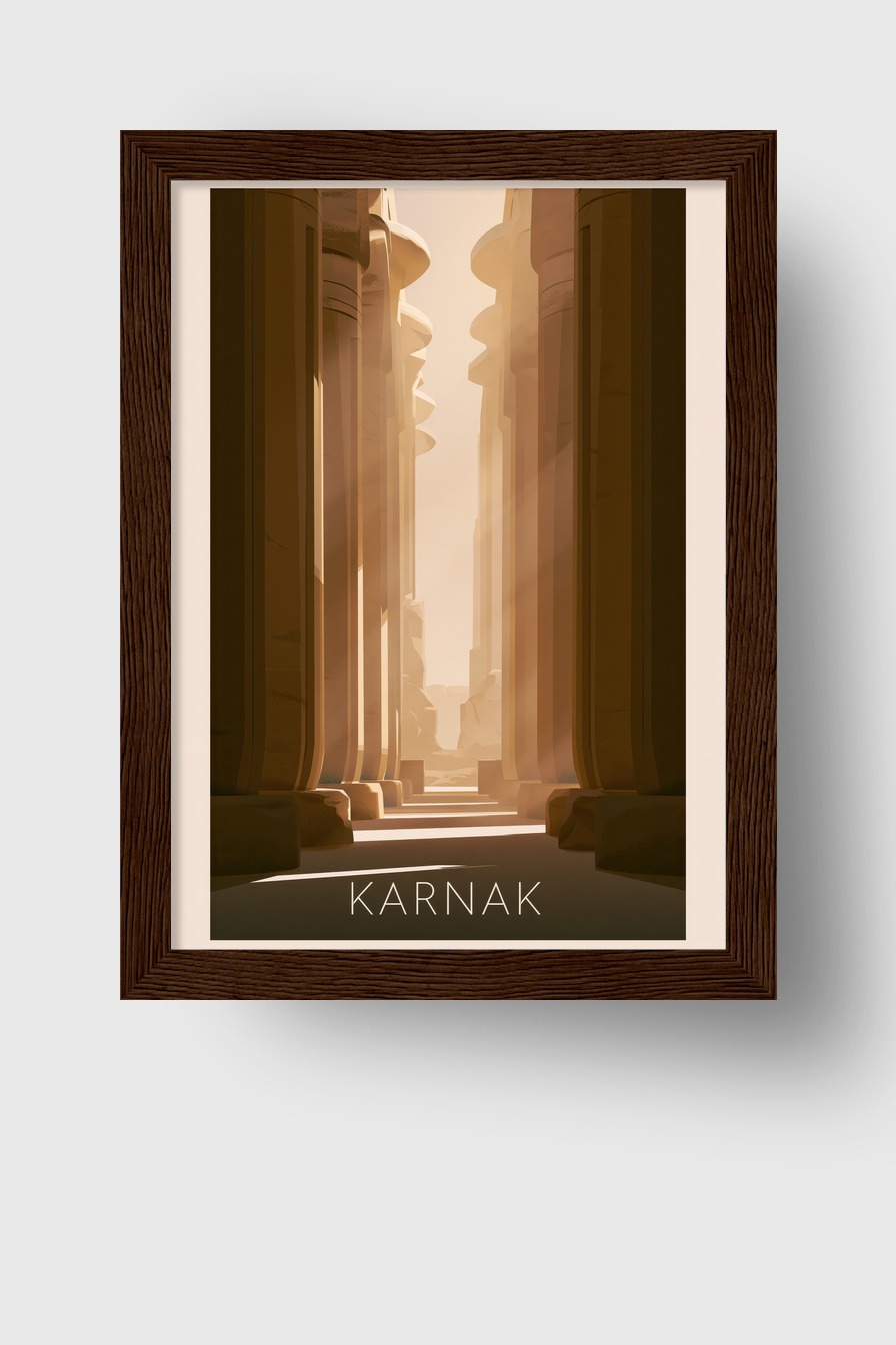 Digitale Kunst Poster Karnak Säulen warm Licht Schatten