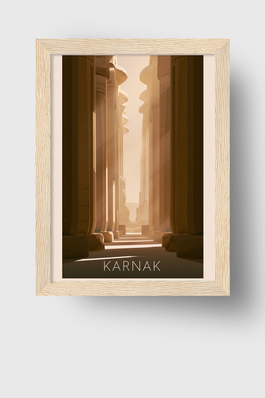 Digitale Kunst Poster Karnak Säulen warm Licht Schatten