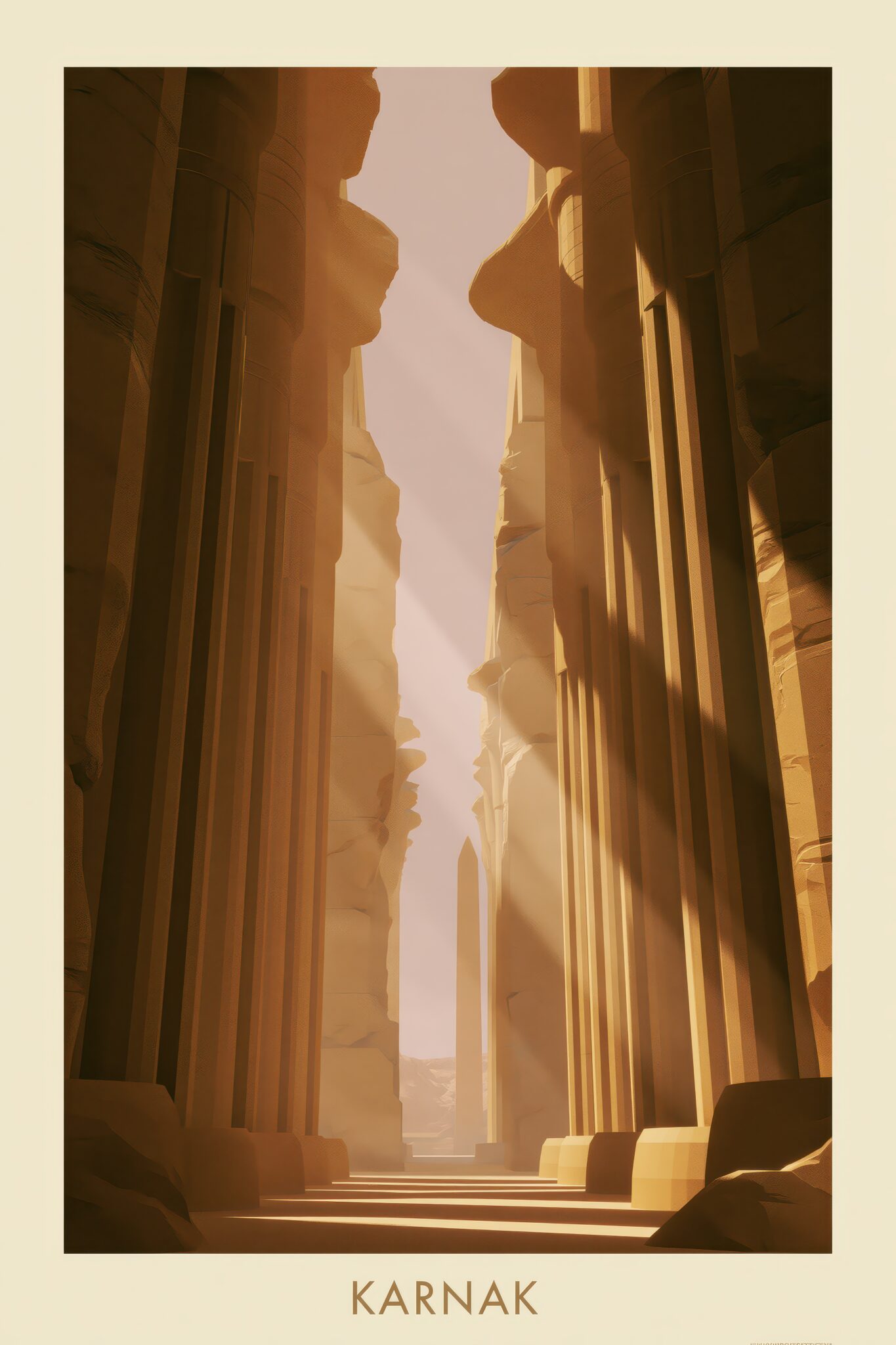 Karnak Obelisk Licht Gerahmt