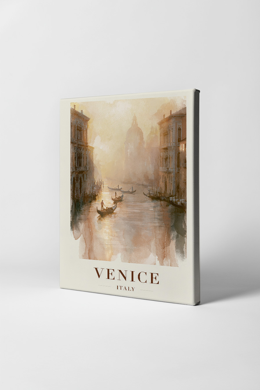 Malerei Poster Venedig Kanal golden warm