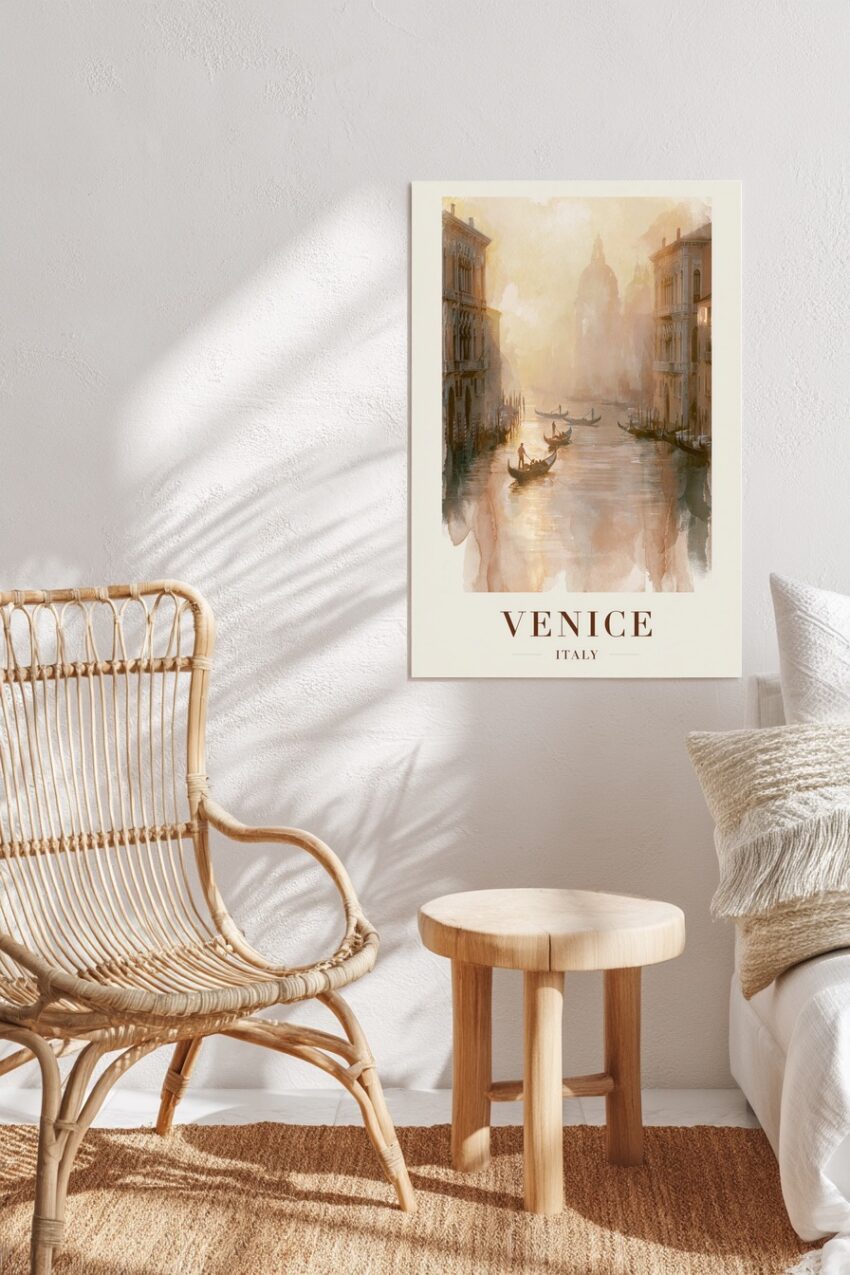 Malerei Poster Venedig Kanal golden warm