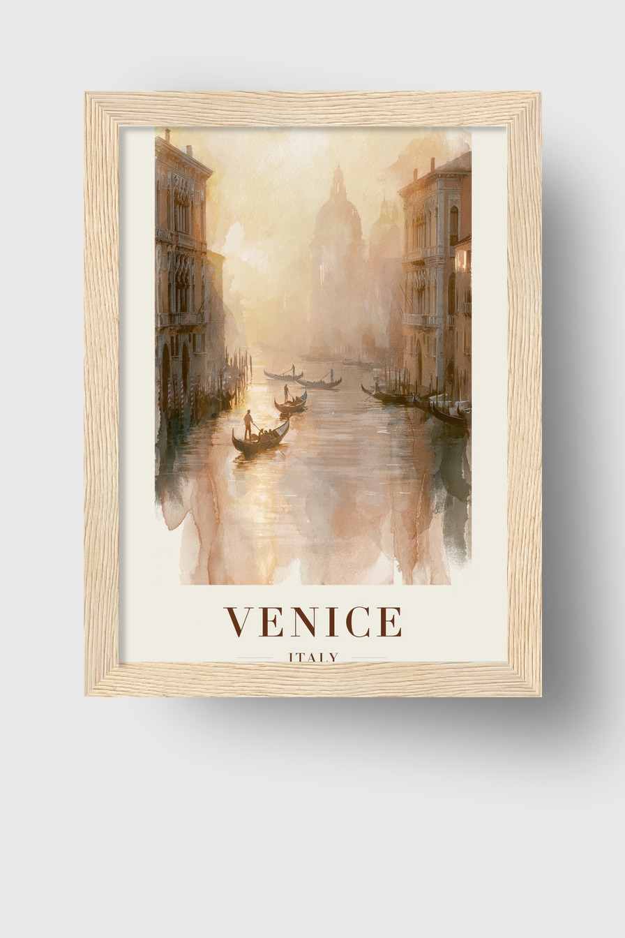 Malerei Poster Venedig Kanal golden warm