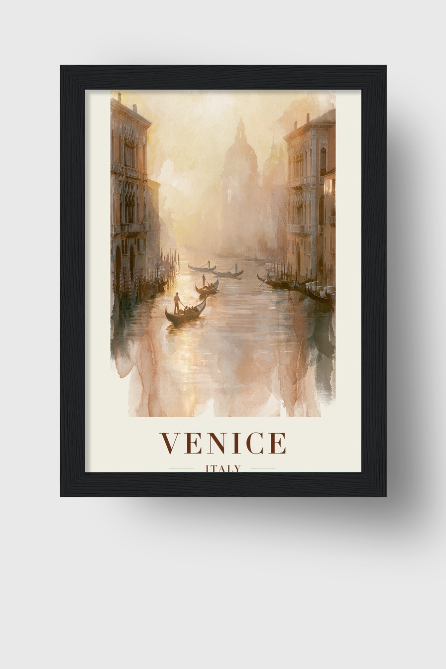 Malerei Poster Venedig Kanal golden warm