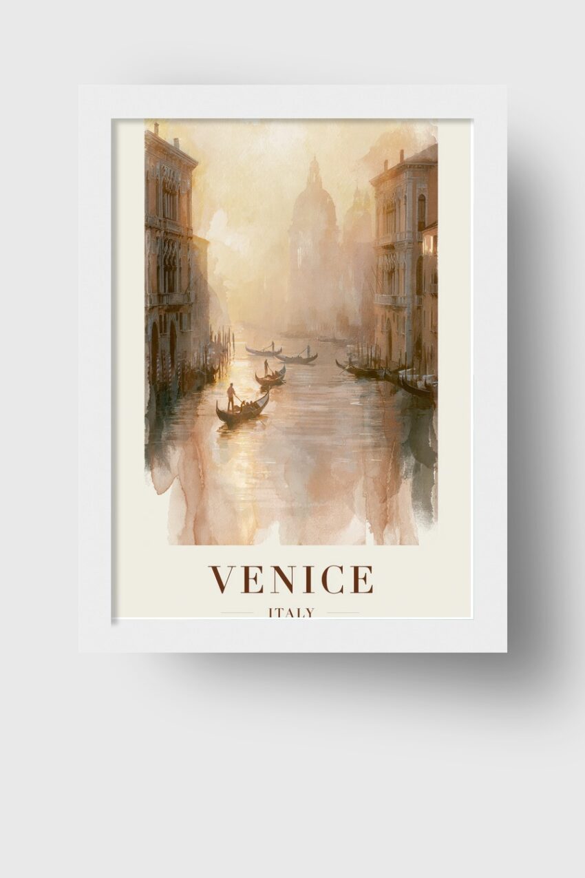 Malerei Poster Venedig Kanal golden warm