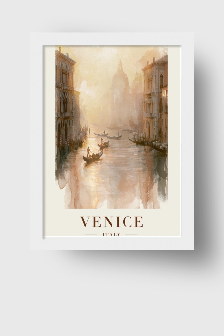 Malerei Poster Venedig Kanal golden warm