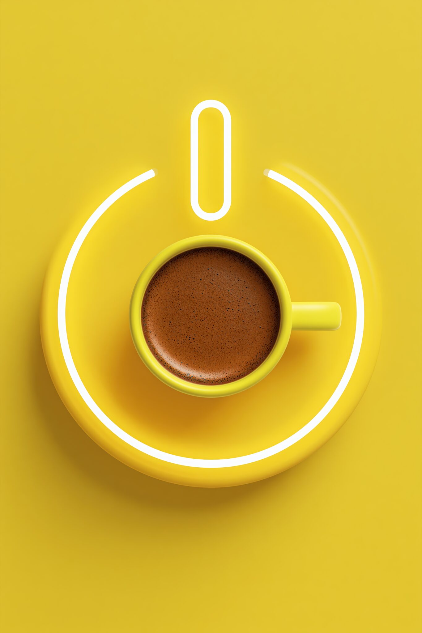 Fotografie Poster Kaffee Tasse gelb minimalistisch
