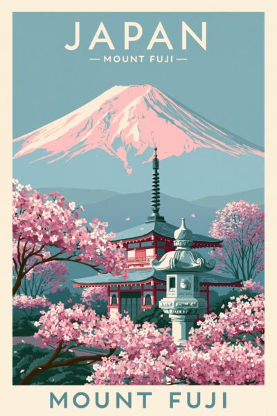 Mount Fuji Kirschblüte Leinwandbild