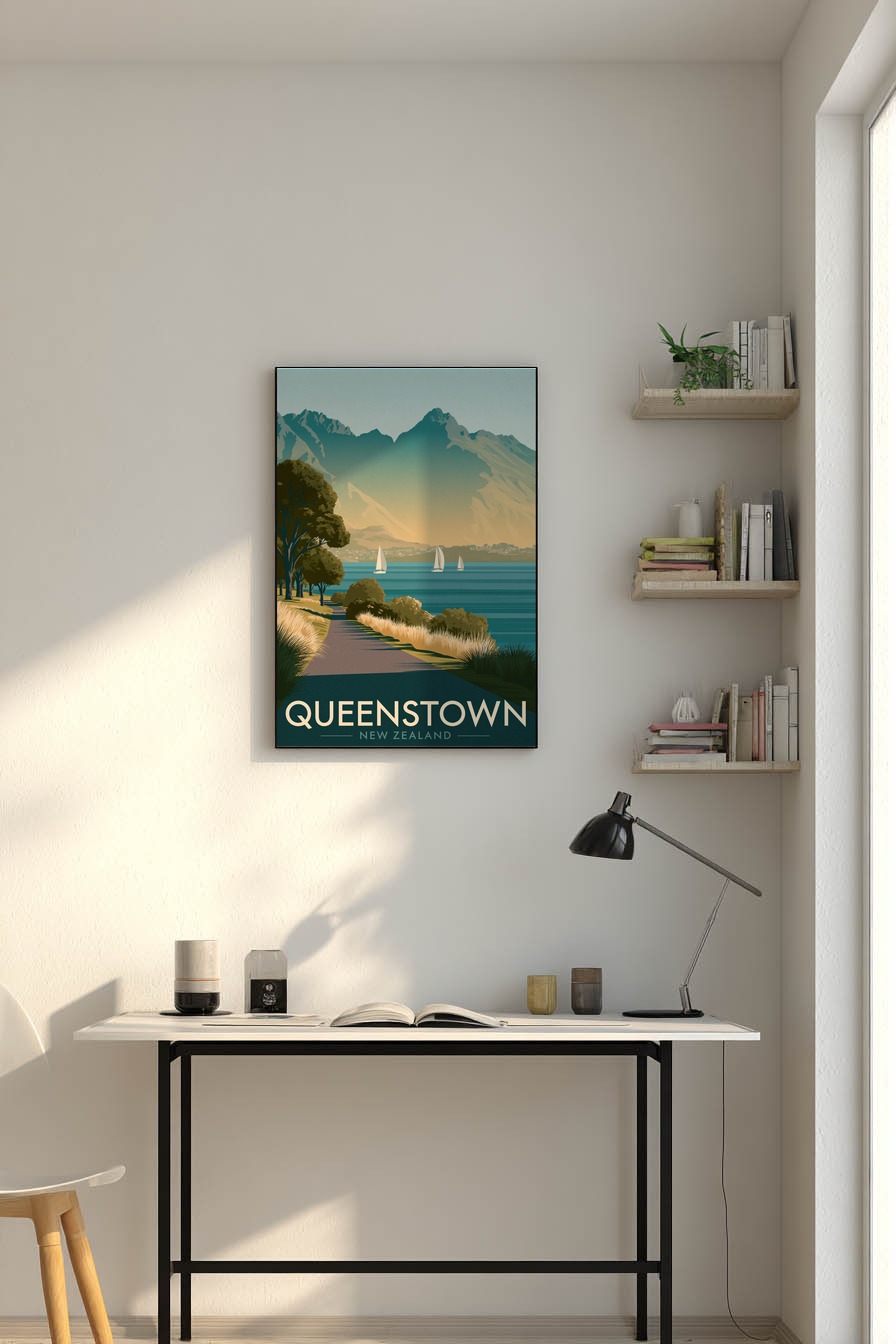 Illustration Poster Segelboote See Naturblau